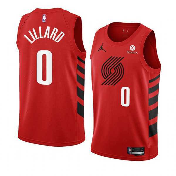 Men%27s Portland Trail Blazers #0 Damian Lillard 2022-23 Red Statement Edition Swingman Stitched Basketball Jersey Dzhi->portland trailblazers->NBA Jersey